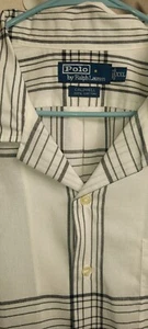 Polo Ralph Lauren Men's Dress Shirt White Gray Stripes & Loop 2XL - Picture 1 of 3