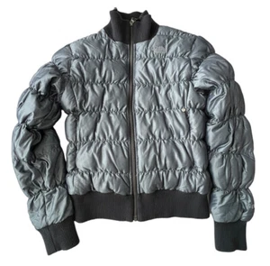 The North Face Jacket Women's Small Gray 600 Fill Down Quilted Puffer Bomber TNF - Picture 1 of 19
