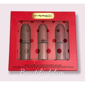 MAC 3 Piece Lipstick Set, Three Cheers! LIPSTICK TRIO, $63 Value Bestsellers, BN - Picture 1 of 7