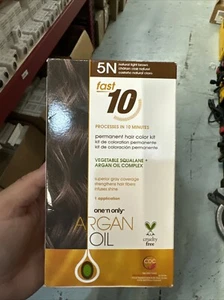 Argan Oil Fast 10 Permanent Hair Color Kit 5N Natural Light Brown 1 Pc HairColor - Picture 1 of 2