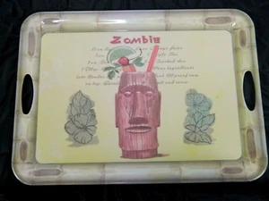 SAKURA EVOLUTION Plastic Serving Tray W/Handles Zombie Tiki Surf 19.5" X 14.5" - Picture 1 of 12