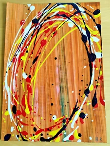 ACRYLIC ON PAPER BY HENRY ROBERTS INSPIRED BY Jackson Pollock - A4 Size - Picture 1 of 1