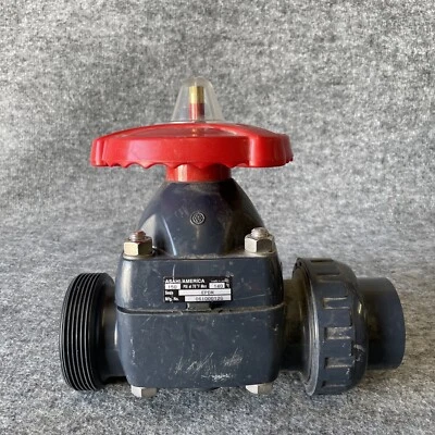 Asahi/America 0610012G 2" PVC EPDM Diaphragm Valve 150Psi Missing socket end - Image 1 of 4