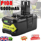6.0Ah Lithium  Battery For Ryobi 18V One+ Plus P108 Battery RB18L50 P105 P117 UK