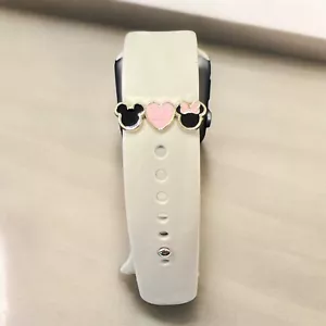 Cinturino Smart Watch Rosa E Nero Charm Decorativo Coppia Amore - Foto 1 di 1