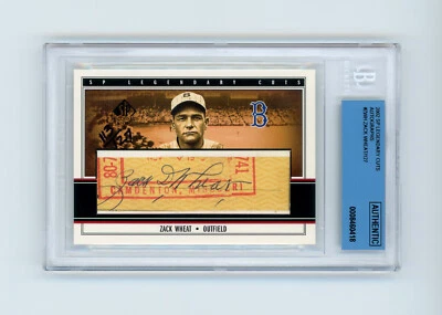 Zack Wheat 2002 Sp Legendary Cuts BAS & PSA COA Cut Signature Autograph Auto - Image 1 of 3
