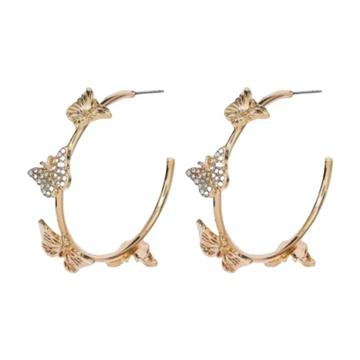 Aretes de aro con mariposas, cristales,  acero inoxidable, para toda la ocasion  - Image 1 of 4