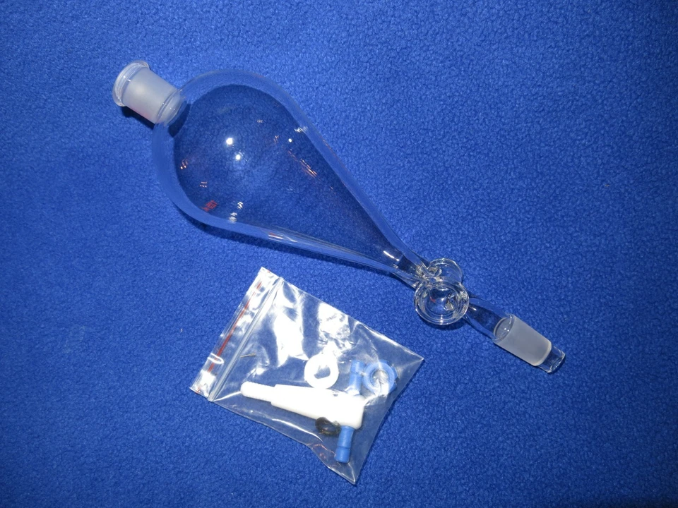 125ml Pear Separatory addition dropping funnel 14/20 PTFE premium product - Image 1 of 1