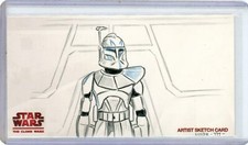 CLONE TROOPER 2009 TOPPS STAR WARS CLONE WARS WIDEVISION SKETCH by STEVEN MILLER