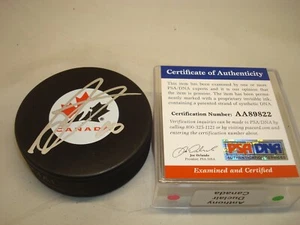 Anthony Duclair Signed Team Canada Hockey Puck Autographed PSA/DNA COA 1A - Picture 1 of 3