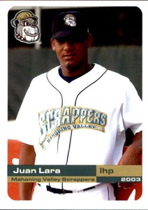 2003 Mahoning Valley Scrappers Grandstand #13 Juan Lara Dominican Republic Card