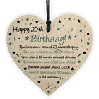 Funny 20th Birthday Gift For Daughter Son Wood Heart Novelty 20th Birthday Card
