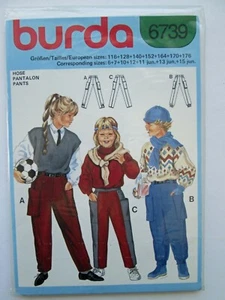 NEW Vintage BURDA Sewing Pattern Pants Cargo Pockets Youth Junior's 80's 6739 - Picture 1 of 2