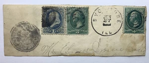 EARLY SYCAMORE ILL CUT CORNER WITH INTERESTING EMPTY SPACE CANCEL ON PAPER PIECE - Picture 1 of 5