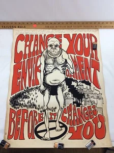 Vintage 1972 Poster “Change Your Environment..” Hassan ‘72 Climate Change Poster - Picture 1 of 9