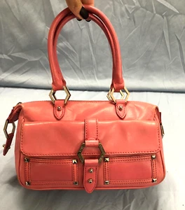 VTG GIANNI BINI Pink FAUX LEATHER Zip MULTI COMPARTMENTS Small TOTE BAG PURSE - Picture 1 of 10