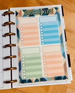 Grocery List/Shopping Planner Dashboard for use w/ MINI Happy Planner - Picture 1 of 2