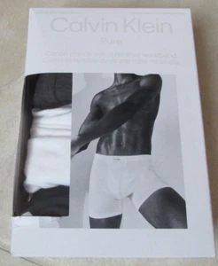 NEW Calvin Klein PURE Cotton Stretch 3-Pack BOXER BRIEFS MEN M $49.50 NB3263-903 - Picture 1 of 6
