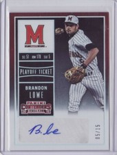 2015 Contenders College Ticket Auto Playoff Brandon Lowe 5/15 Arm Back Variation