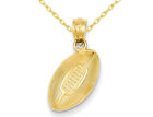Football Charm Pendant Necklace in 14K Yellow Gold