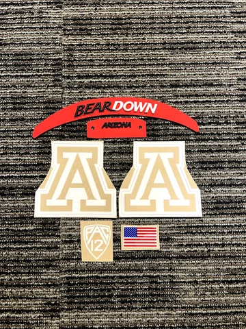 Arizona Wildcats Football Helmet Decals & 3D Bumper Riddell Speed Bear Down Cover