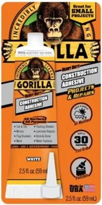 Adhesivo de construcción de alta resistencia Gorilla, tubo de compresión de 2,5 oz - blanco - Imagen 1 de 1