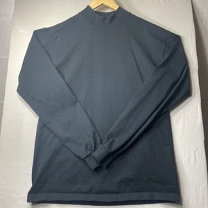 USA Camber Mens Heavy Weight Large Tall Mock Turtle Neck Shirt Long Sleeve Black - Picture 1 of 3