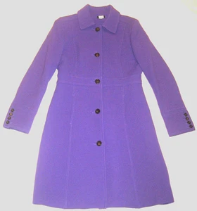 J.CREW taillierter doppelter Damen-Tagesmantel lila Knopfleiste Wollmantel 6 - Bild 1 von 8