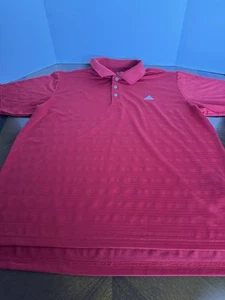 Adidas Men’s Large Short Sleeve Polo Shirt Red Pre-Owned - Picture 1 of 7