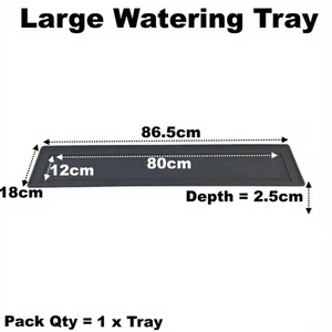 Large Plant Pot Drip Watering Tray Saucer  Black Windowsill Seed Trays Qty = 1 - Picture 1 of 3