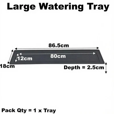 Large Plant Pot Drip Watering Tray Saucer  Black Windowsill Seed Trays Qty = 1 - Image 1 of 3