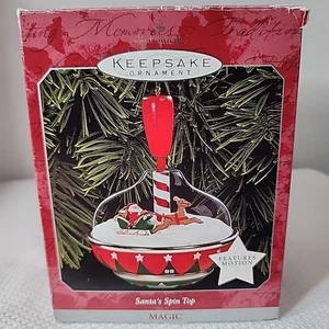 Hallmark Keepsake adorno de Navidad tapa giratoria de Papá Noel en caja 1996 movimiento de colección - Imagen 1 de 10