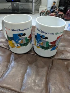 Walt Disney World Grandma & Grandpa Handle Mickey Large Pair Of Ceramic Mugs GC - Picture 1 of 6