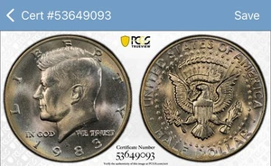 1983-D Kennedy Half Dollar MS 67 PCGS Gold Shield - Bild 1 von 5