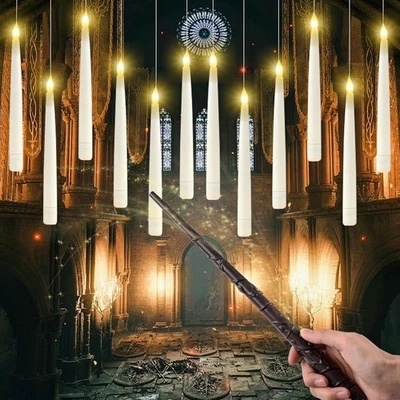 Schwimmkerzen mit Zauberstab Fernbedienung, 12 Stück flammenlose Kerzen, schwimmende...  - Bild 1 von 4