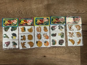 Imperial Toy Vintage Fruit Bananas Grape Puffy Scratch & Sniff Stickers 80s Rare - Picture 1 of 7