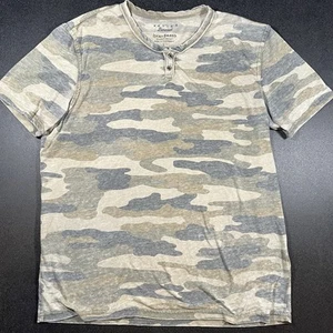 Lucky Brand Hemd Herren Größe Large Grün Camouflage Venice Burnout Crew Kurzarm - Bild 1 von 5