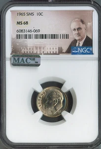 1965 Roosevelt Dime NGC MS68 SMS Quality - Picture 1 of 2