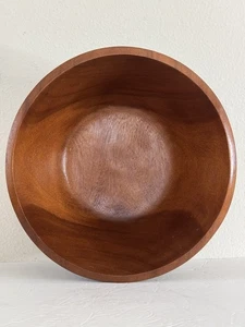 Ensaladera de masa de madera vintage grande resistente madera marrón 14 pulgadas para servir rústico - Imagen 1 de 23