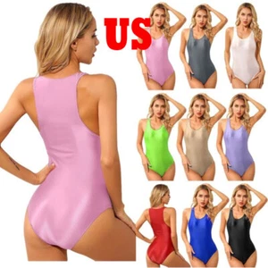 Hochgeschnittener Damen-Body glänzend Teddy Einteiler Bademode Yoga Fitnessstudio Training - Bild 1 von 106