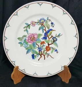 Piatto decorativo vintage stile Aynsley Pembroke 10,5” uccellino floreale Hong Kong - Foto 1 di 3