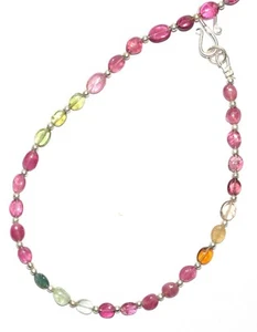 Collana con filo da 5" perline Mani ovale 2-5 mm MKO-563 con pietre preziose multi tormalina MKO-563 - Foto 1 di 6