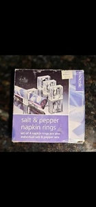 Vintage 2000 US Acrylic Salt&Pepper Napkin Rings Set of 4 Never Used - Picture 1 of 12