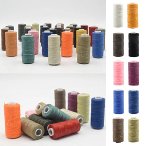 50M 0.8mm Flat Wax Thread DIY Sewing Stitching Line Cord Leathercraft Supplies - Picture 1 of 32