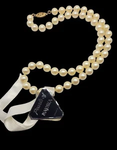 Vintage Pearls Of Majorca Necklace Made In Spain Glass NOS 7mm 17" Long - Picture 1 of 6