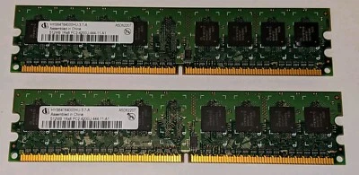 2X 512MB 1Rx8 PC2-5300U-555-12-D0 240-pin Memory HYS64T6400HU-3.7-A - Image 1 of 2