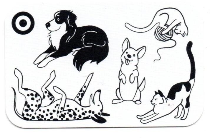 Target Dogs & Cats Black & White Gift Card No $ Value Collectible 7435 - Image 1 of 1