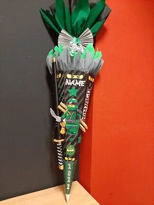 Schultüte Zuckertüte NINJAGO Motiv mit Ninja Leuchtschwert grün  2025 Name (51) - Bild 1 von 4