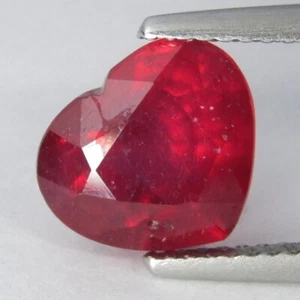 3.50Cts Genuine Natural African Ruby 8.4X9.7mm Heart Shape Loose Gem VDO - Picture 1 of 4