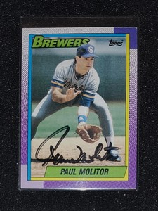 1990 Topps - #360 Paul Molitor - On-card AUTO IP TTM Brewers HOF 